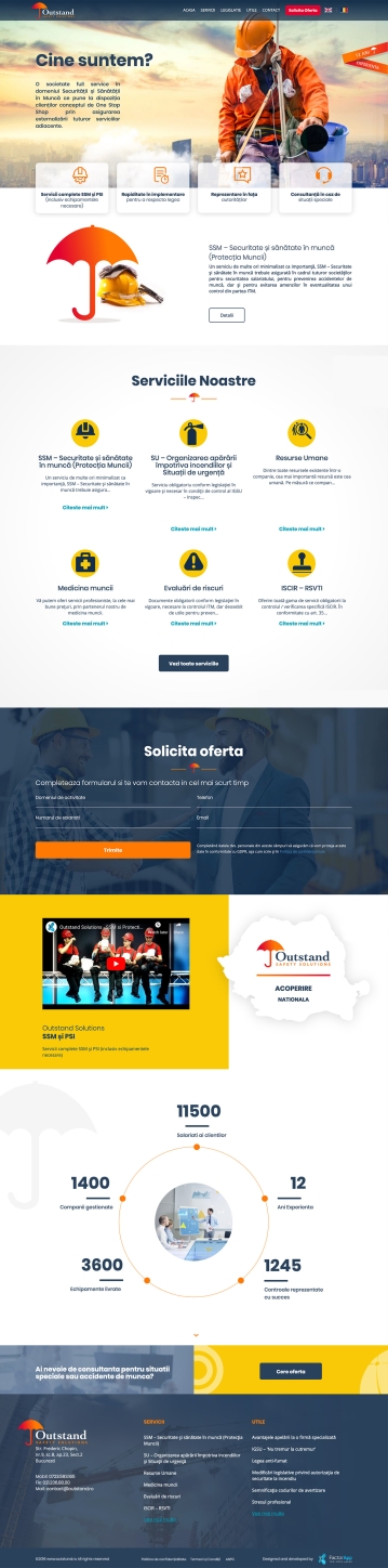 Presentation Website of Services and Protection of Work Company - Outstand Safety Solutions